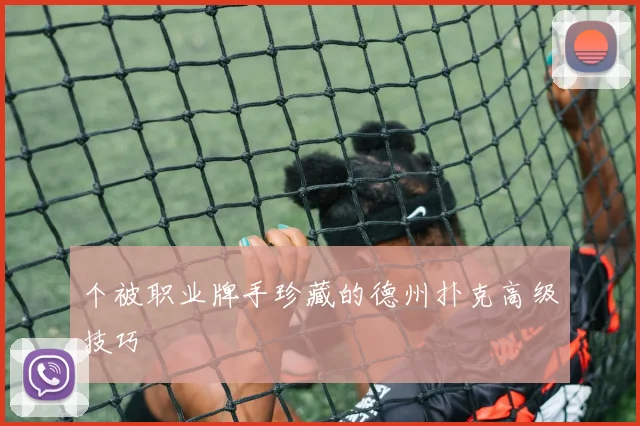 个被职业牌手珍藏的德州扑克高级技巧